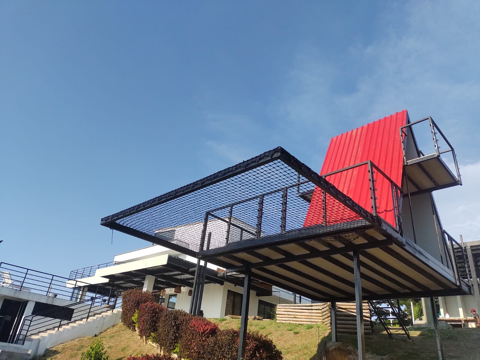 Techo malla estructura